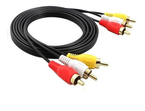 Cable De Video Rca 3x3 Audio Video 3 Metros Calidad Blister