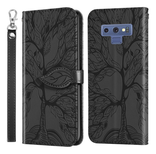 Funda De Piel Negra Para Samsung Galaxy Note9