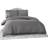 Duvet + Plumon + Sábanas Doble Blanco 6 Piezas Sateen Stripe