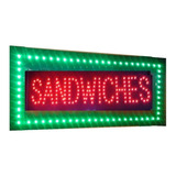 Cartel Led Burguer Pizza Abierto Panchos Empanadas Sandwich