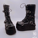 Zapatos De Calle Punk Goth Ins Para Mujer, Botas De Combate