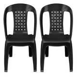 2 Cadeiras Bistro Plástica Resistente Para Mesa Jogos Jardim