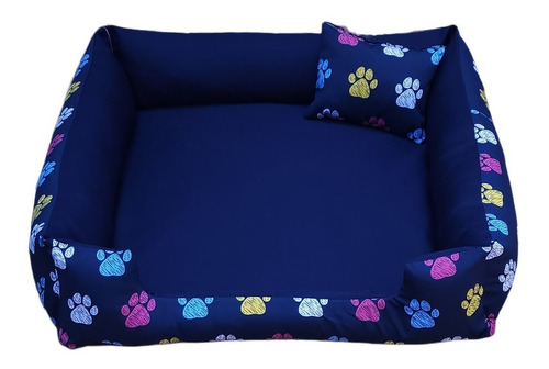 Cama Cachorro 70x70 Cama Pra Cachorro Grande Com Ziper Cor Azul-marinho