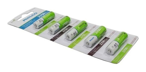 Pilas Recargables Aa Philco Tira X5 Unidades 2700mah 