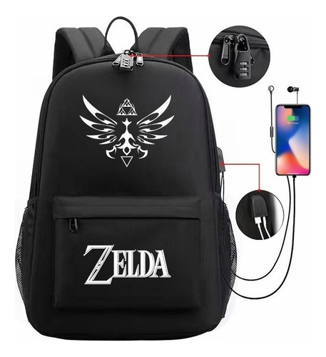 Mochila Antirrobo La Leyenda De Zelda, Mochilas Escolares Ca