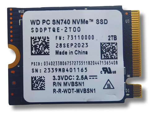 Ssd M.2 Nvme 4.0 Pcie 4x4 2230 Western Digital 2tb