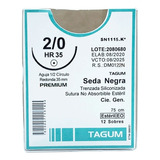 Sutura Seda Negra Trenzada Premium 2-0 1/2c 75cm Sn1115.k*