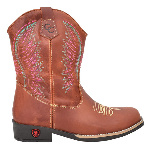 Bota Infantil Cowboys Bico Quadrado Mãe&filha Marrom Texana