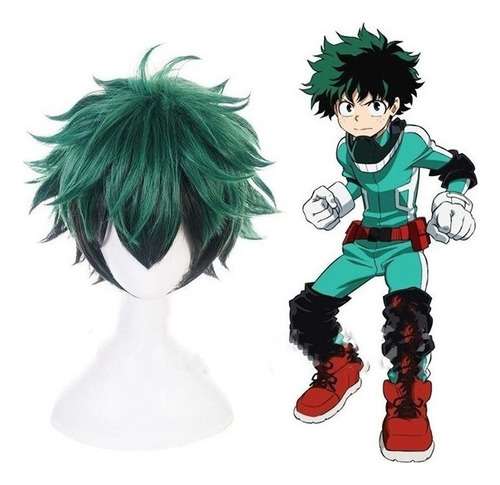 Anime My Hero Academia Deku Izuku Midoriya Cosplay Peluca