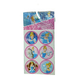 24 Distintivos Stickers Fiesta Infantil Princesas Cenicienta