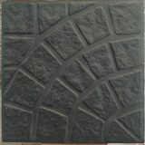 Baldosa Adoquin Circular Grande Negro Rustico 40x40 Ceramice