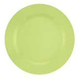 Plato Postre X12 Ceramica 18cm Blanco Linea Donna Biona Color Verde