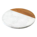 Kre Living Tabla De Queso De Mármol Blanco Y Madera De Acac