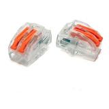 Conector Borne Alavanca 2 Vias Terminal Emenda Fio Cabos 10u