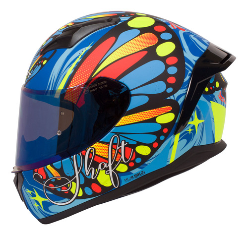 Casco Para Moto Talla L Certificado Better Azul Matte Shaft