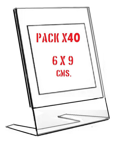Exhibidor Fotos 6x9 Pack X40 Porta Retrato Acrílico V.crespo