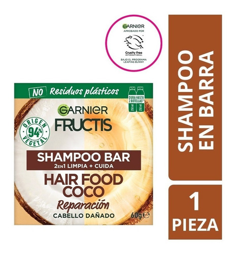 Shampoo En Barra 2 En 1 Hair Food  Fructis (variedades)