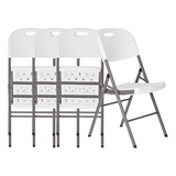 Silla Plegable Blanca Paquete Con 4 Sillas Fiesta Eventos Sbl-4 Nova Home