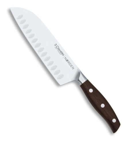 Cuchillo Tres Claveles Forjado #1045 Norden Santoku 17,5 Cms