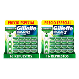 32 Repuestos Gillette Mach3 Sensitive Para Afeitar