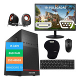 Computador Completo I5 3470 8gb Ssd 480gb Monitor 19 Teclado