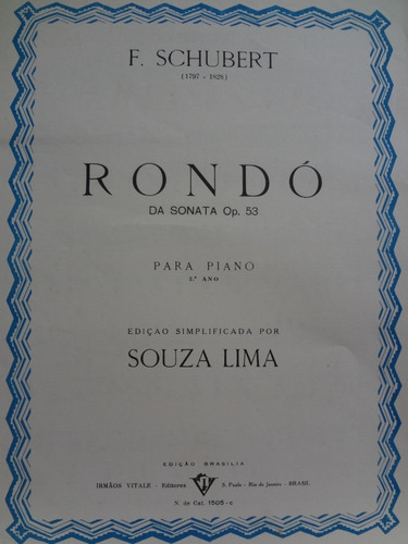 Partitura Piano Rondó Da Sonata Op 53 Schubert Simplificada