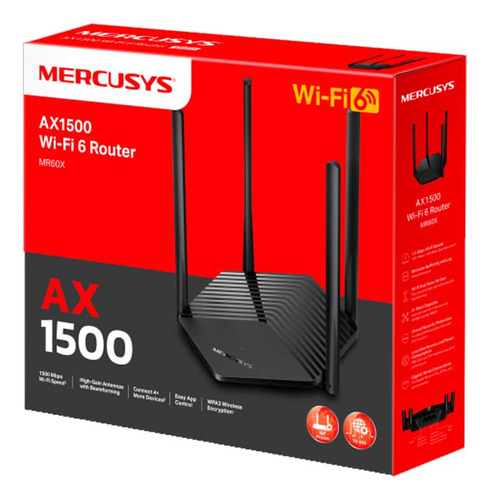 Roteador Mercusys Mr60x V2.8 Wi-fi 6 Ax1500 Easy Mesh