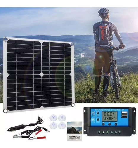 Kit Panel De Solar 100w Con Controlador 100a 12v