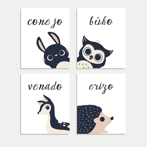 Peeking Collection En Espanol, De Los Ninos Pared Art Animal