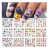 Pack De 12 Stickers Al Agua De Halloween Y Caricaturas