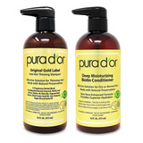 Pura D'or Shampoo Anti Caída Aceite Argan Etiqueta Dorada 2u