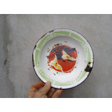 E/t-antiguo Plato Enlozado Decoracion 22 Diam X 3,5 Alto