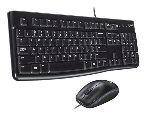 Combo Teclado Y Mouse Logitech Mk120 Con Cable Hace1click