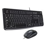 Combo Teclado Y Mouse Logitech Mk120 Con Cable Hace1click