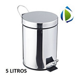 Cesta De Lixo Banheiro Lixeira Metal Inox 5l Com Pedal Luxo