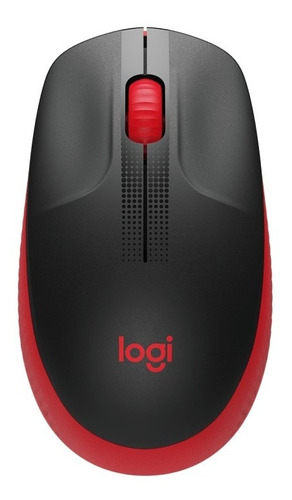 Mouse Logitech M190 Inalambrico Full Size Rojo Negro