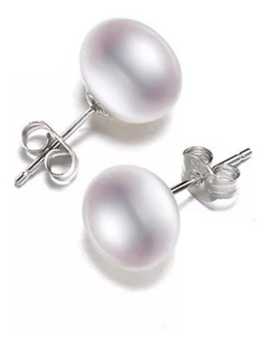 Aros Perla Natural Pasador Plata 925 Blanco / Todojoyas