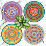 Manteles Individuales Modernos 6 Pz Circulares Mandalas Full