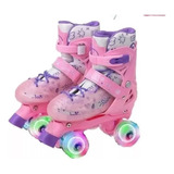 Patins 4rodas Infantil Arco-íris Led  Promoção