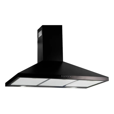 Campana para cocina de pared piramidal 90 cm, Acero Inoxidable, 3 Velocidades, Doble Filtro de malla lavable y Filtro de carbón activado, Extrae y Purifica, Color Negro AVERA CEP90 | Meses sin interés