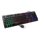 Teclado Gamer Retroiluminado Rgb Usb Semi Mecânico B-max