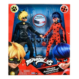 Figuras Miraculous Ladybug Y Cat Noir Con Accesorios +3