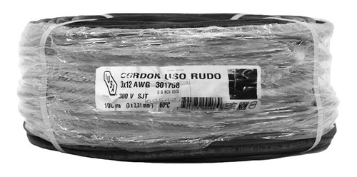 Cable D/uso Rudo 300v 3x12 Awg Iusa Ur-312