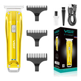 Maquina Corta Pelo Trimmer Vgr V-955 Patillera Recargable Color Dorado