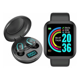 1 Kit Y68 Smart Watch + Audífonos Bluetooth A10