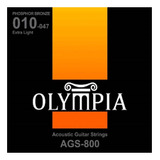Encordado Cuerdas Guitarra Acústica Olympia Ags-800 Phosphor