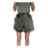 Short Mujer Rustico Wash Algodon Batik Vintage Talle 38/40