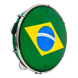 Pandeiro Luen 10 Profissional Pele Bandeira, Aro Abs E Chave