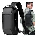 Mochila Bolsa Transversal Masculina Impermeável Antifurto