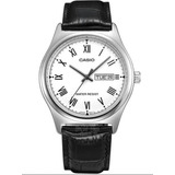 Reloj Casio Modelo Mtp-v006 Piel Negro Carátula Blanca